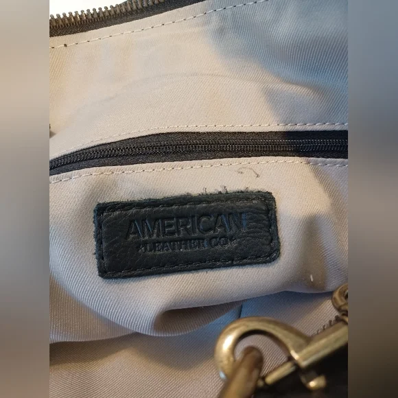 American Leather Company Black Satchel Purse - Picture 10 of 15